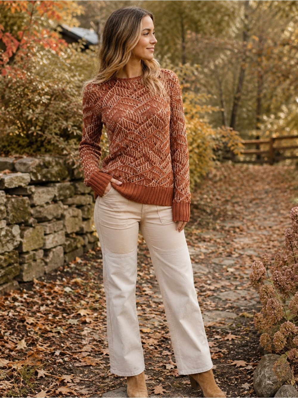 Universal Thread XS Rust Open Knit Sweater NWT Boho Textured Layering Top